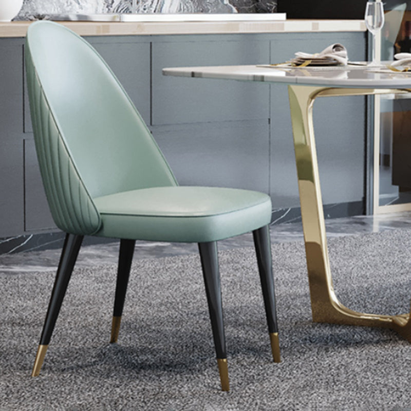 Glam Wood Dining Room Chairs Upholstered Armless Dining Chairs for Home Use (Set of 2) Clearhalo ' kitchen&dining_furn' 'Dining Chairs' 'Dining Tables & Seating' 'dining_chair' 'furn' 'furn_dining_chair' 'Furniture' 'furniture_dining_chair' 'Kitchen & Dining Furniture' 'kitchen' 3957679