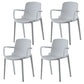Contemporary Style Plastic Dining Arm Chairs Solid Back Stackable Chairs White 4 Piece Set Clearhalo ' kitchen&dining_furn' 'Dining Chairs' 'Dining Tables & Seating' 'dining_chair' 'furn' 'furn_dining_chair' 'Furniture' 'furniture_dining_chair' 'Kitchen & Dining Furniture' 'kitchen' 3957683