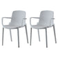 Contemporary Style Plastic Dining Arm Chairs Solid Back Stackable Chairs White 2 Piece Set Clearhalo ' kitchen&dining_furn' 'Dining Chairs' 'Dining Tables & Seating' 'dining_chair' 'furn' 'furn_dining_chair' 'Furniture' 'furniture_dining_chair' 'Kitchen & Dining Furniture' 'kitchen' 3957686
