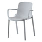Contemporary Style Plastic Dining Arm Chairs Solid Back Stackable Chairs Clearhalo ' kitchen&dining_furn' 'Dining Chairs' 'Dining Tables & Seating' 'dining_chair' 'furn' 'furn_dining_chair' 'Furniture' 'furniture_dining_chair' 'Kitchen & Dining Furniture' 'kitchen' 3957690