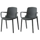 Contemporary Style Plastic Dining Arm Chairs Solid Back Stackable Chairs Grey 2 Piece Set Clearhalo ' kitchen&dining_furn' 'Dining Chairs' 'Dining Tables & Seating' 'dining_chair' 'furn' 'furn_dining_chair' 'Furniture' 'furniture_dining_chair' 'Kitchen & Dining Furniture' 'kitchen' 3957698