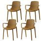 Contemporary Style Plastic Dining Arm Chairs Solid Back Stackable Chairs Ginger 4 Piece Set Clearhalo ' kitchen&dining_furn' 'Dining Chairs' 'Dining Tables & Seating' 'dining_chair' 'furn' 'furn_dining_chair' 'Furniture' 'furniture_dining_chair' 'Kitchen & Dining Furniture' 'kitchen' 3957700