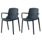 Contemporary Style Plastic Dining Arm Chairs Solid Back Stackable Chairs Gray-Blue 2 Piece Set Clearhalo ' kitchen&dining_furn' 'Dining Chairs' 'Dining Tables & Seating' 'dining_chair' 'furn' 'furn_dining_chair' 'Furniture' 'furniture_dining_chair' 'Kitchen & Dining Furniture' 'kitchen' 3957708