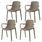 Contemporary Style Plastic Dining Arm Chairs Solid Back Stackable Chairs Camel 4 Piece Set Clearhalo ' kitchen&dining_furn' 'Dining Chairs' 'Dining Tables & Seating' 'dining_chair' 'furn' 'furn_dining_chair' 'Furniture' 'furniture_dining_chair' 'Kitchen & Dining Furniture' 'kitchen' 3957709