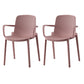 Contemporary Style Plastic Dining Arm Chairs Solid Back Stackable Chairs Pink 2 Piece Set Clearhalo ' kitchen&dining_furn' 'Dining Chairs' 'Dining Tables & Seating' 'dining_chair' 'furn' 'furn_dining_chair' 'Furniture' 'furniture_dining_chair' 'Kitchen & Dining Furniture' 'kitchen' 3957717