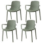 Contemporary Style Plastic Dining Arm Chairs Solid Back Stackable Chairs Green 4 Piece Set Clearhalo ' kitchen&dining_furn' 'Dining Chairs' 'Dining Tables & Seating' 'dining_chair' 'furn' 'furn_dining_chair' 'Furniture' 'furniture_dining_chair' 'Kitchen & Dining Furniture' 'kitchen' 3957718