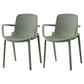 Contemporary Style Plastic Dining Arm Chairs Solid Back Stackable Chairs Green 2 Piece Set Clearhalo ' kitchen&dining_furn' 'Dining Chairs' 'Dining Tables & Seating' 'dining_chair' 'furn' 'furn_dining_chair' 'Furniture' 'furniture_dining_chair' 'Kitchen & Dining Furniture' 'kitchen' 3957720