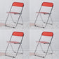 Metal Modern Indoor-Outdoor Chair Armless Open Back Dining Side Chair Red 4 Piece Set Clearhalo ' kitchen&dining_furn' 'Dining Chairs' 'Dining Tables & Seating' 'dining_chair' 'furn' 'furn_dining_chair' 'Furniture' 'furniture_dining_chair' 'Kitchen & Dining Furniture' 'kitchen' 3957742