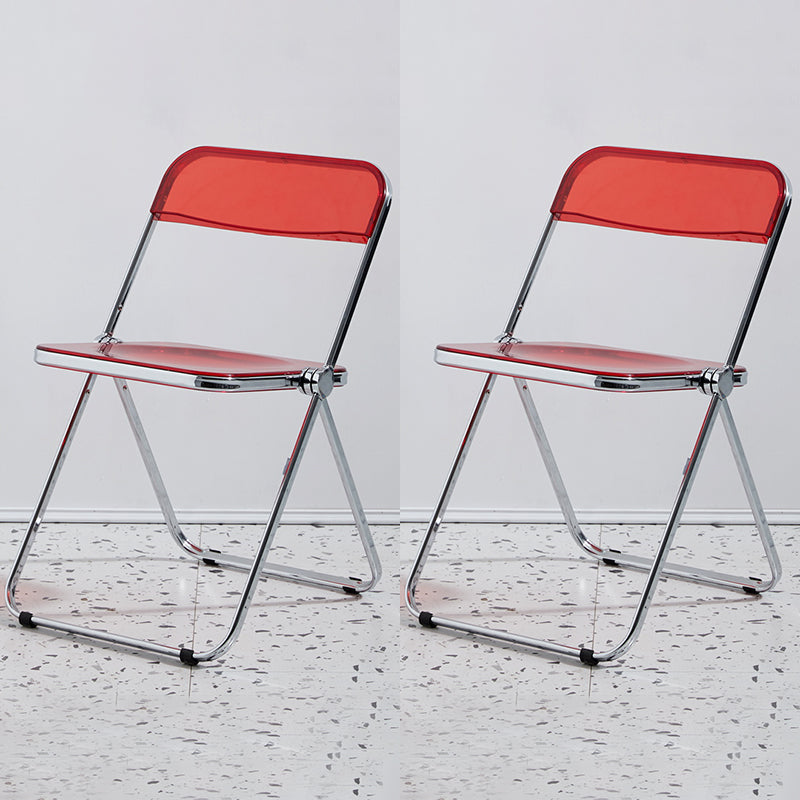 Metal Modern Indoor-Outdoor Chair Armless Open Back Dining Side Chair Red 2 Piece Set Clearhalo ' kitchen&dining_furn' 'Dining Chairs' 'Dining Tables & Seating' 'dining_chair' 'furn' 'furn_dining_chair' 'Furniture' 'furniture_dining_chair' 'Kitchen & Dining Furniture' 'kitchen' 3957746