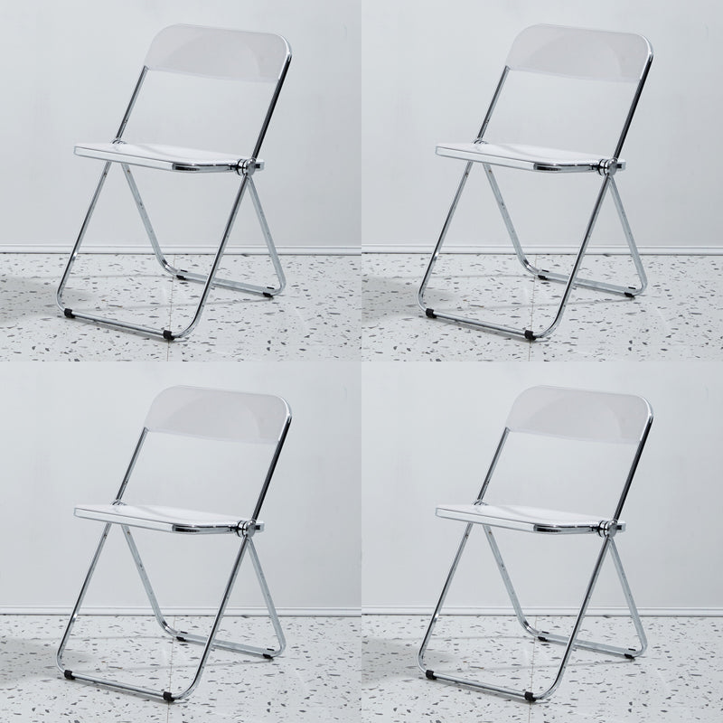 Metal Modern Indoor-Outdoor Chair Armless Open Back Dining Side Chair White 4 Piece Set Clearhalo ' kitchen&dining_furn' 'Dining Chairs' 'Dining Tables & Seating' 'dining_chair' 'furn' 'furn_dining_chair' 'Furniture' 'furniture_dining_chair' 'Kitchen & Dining Furniture' 'kitchen' 3957749