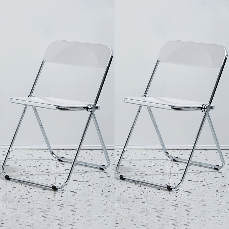 Metal Modern Indoor-Outdoor Chair Armless Open Back Dining Side Chair White 2 Piece Set Clearhalo ' kitchen&dining_furn' 'Dining Chairs' 'Dining Tables & Seating' 'dining_chair' 'furn' 'furn_dining_chair' 'Furniture' 'furniture_dining_chair' 'Kitchen & Dining Furniture' 'kitchen' 3957753