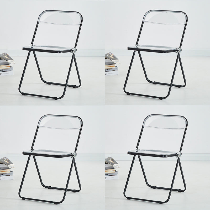 Metal Modern Indoor-Outdoor Chair Armless Open Back Dining Side Chair Black 4 Piece Set Clearhalo ' kitchen&dining_furn' 'Dining Chairs' 'Dining Tables & Seating' 'dining_chair' 'furn' 'furn_dining_chair' 'Furniture' 'furniture_dining_chair' 'Kitchen & Dining Furniture' 'kitchen' 3957754