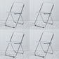 Metal Modern Indoor-Outdoor Chair Armless Open Back Dining Side Chair Clear 4 Piece Set Clearhalo ' kitchen&dining_furn' 'Dining Chairs' 'Dining Tables & Seating' 'dining_chair' 'furn' 'furn_dining_chair' 'Furniture' 'furniture_dining_chair' 'Kitchen & Dining Furniture' 'kitchen' 3957763
