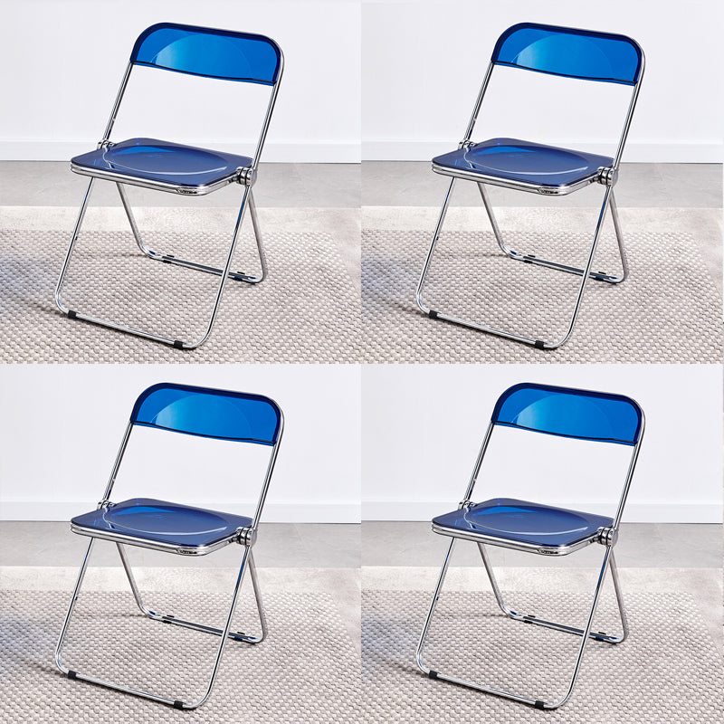 Metal Modern Indoor-Outdoor Chair Armless Open Back Dining Side Chair Blue 4 Piece Set Clearhalo ' kitchen&dining_furn' 'Dining Chairs' 'Dining Tables & Seating' 'dining_chair' 'furn' 'furn_dining_chair' 'Furniture' 'furniture_dining_chair' 'Kitchen & Dining Furniture' 'kitchen' 3957766