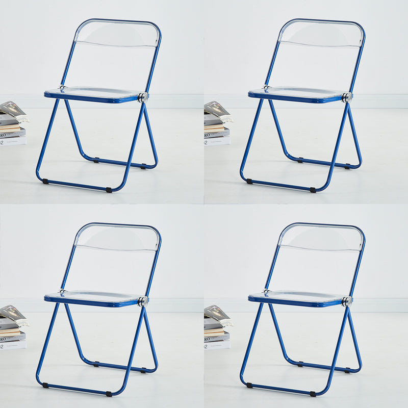 Metal Modern Indoor-Outdoor Chair Armless Open Back Dining Side Chair Dark Blue 4 Piece Set Clearhalo ' kitchen&dining_furn' 'Dining Chairs' 'Dining Tables & Seating' 'dining_chair' 'furn' 'furn_dining_chair' 'Furniture' 'furniture_dining_chair' 'Kitchen & Dining Furniture' 'kitchen' 3957769