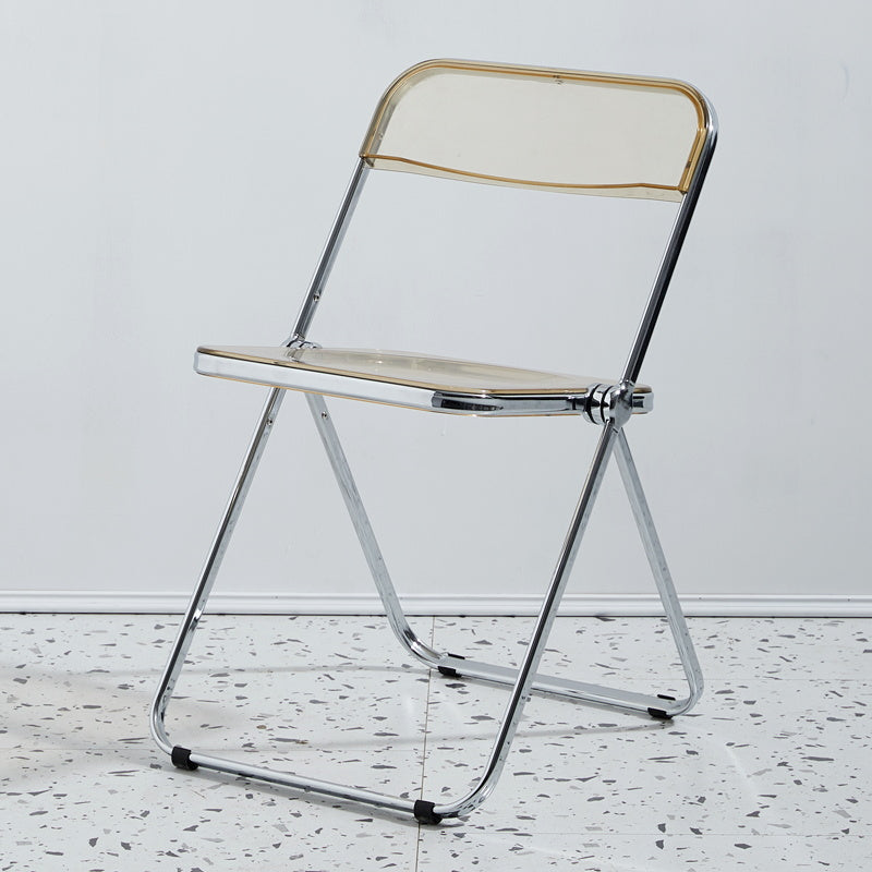 Metal Modern Indoor-Outdoor Chair Armless Open Back Dining Side Chair Amber 1 Piece Clearhalo ' kitchen&dining_furn' 'Dining Chairs' 'Dining Tables & Seating' 'dining_chair' 'furn' 'furn_dining_chair' 'Furniture' 'furniture_dining_chair' 'Kitchen & Dining Furniture' 'kitchen' 3957773