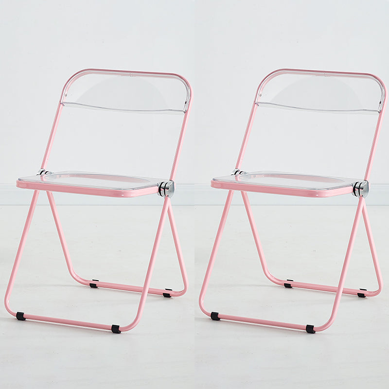 Metal Modern Indoor-Outdoor Chair Armless Open Back Dining Side Chair Pink 2 Piece Set Clearhalo ' kitchen&dining_furn' 'Dining Chairs' 'Dining Tables & Seating' 'dining_chair' 'furn' 'furn_dining_chair' 'Furniture' 'furniture_dining_chair' 'Kitchen & Dining Furniture' 'kitchen' 3957780