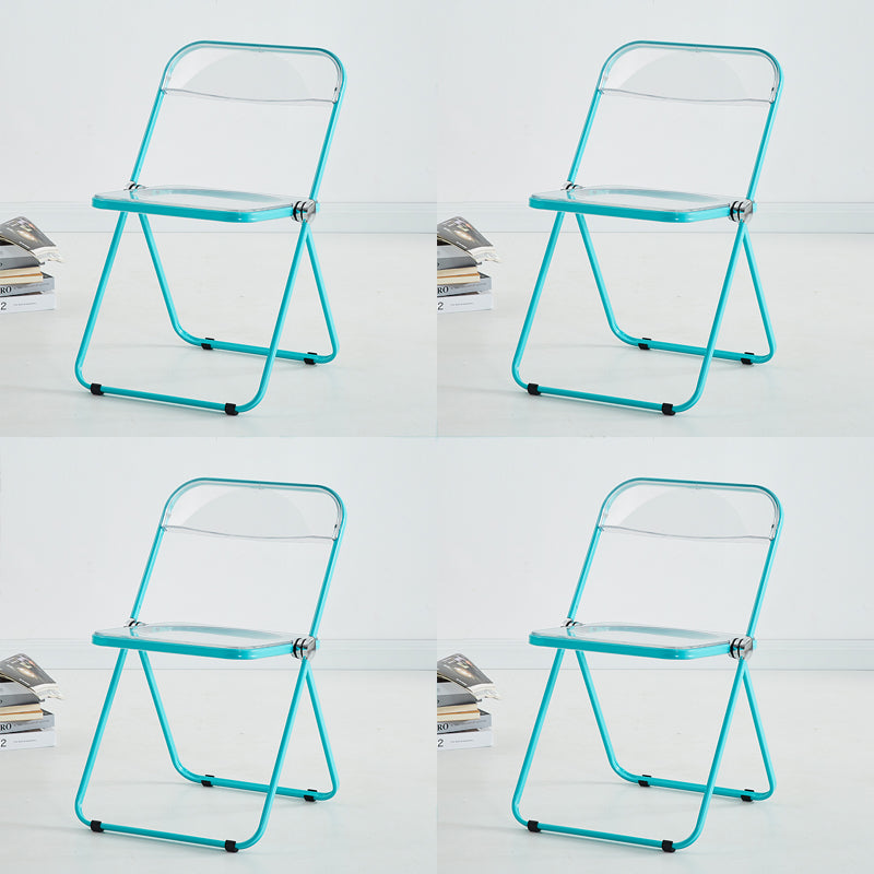 Metal Modern Indoor-Outdoor Chair Armless Open Back Dining Side Chair Light Blue 4 Piece Set Clearhalo ' kitchen&dining_furn' 'Dining Chairs' 'Dining Tables & Seating' 'dining_chair' 'furn' 'furn_dining_chair' 'Furniture' 'furniture_dining_chair' 'Kitchen & Dining Furniture' 'kitchen' 3957781