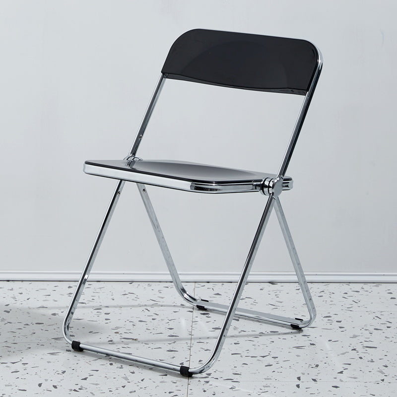 Metal Modern Indoor-Outdoor Chair Armless Open Back Dining Side Chair Gloss Black 1 Piece Clearhalo ' kitchen&dining_furn' 'Dining Chairs' 'Dining Tables & Seating' 'dining_chair' 'furn' 'furn_dining_chair' 'Furniture' 'furniture_dining_chair' 'Kitchen & Dining Furniture' 'kitchen' 3957785