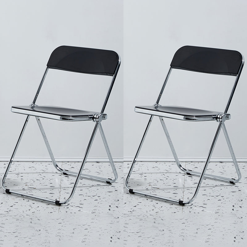 Metal Modern Indoor-Outdoor Chair Armless Open Back Dining Side Chair Gloss Black 2 Piece Set Clearhalo ' kitchen&dining_furn' 'Dining Chairs' 'Dining Tables & Seating' 'dining_chair' 'furn' 'furn_dining_chair' 'Furniture' 'furniture_dining_chair' 'Kitchen & Dining Furniture' 'kitchen' 3957786