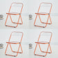 Metal Modern Indoor-Outdoor Chair Armless Open Back Dining Side Chair Orange 4 Piece Set Clearhalo ' kitchen&dining_furn' 'Dining Chairs' 'Dining Tables & Seating' 'dining_chair' 'furn' 'furn_dining_chair' 'Furniture' 'furniture_dining_chair' 'Kitchen & Dining Furniture' 'kitchen' 3957787