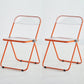 Metal Modern Indoor-Outdoor Chair Armless Open Back Dining Side Chair Orange 2 Piece Set Clearhalo ' kitchen&dining_furn' 'Dining Chairs' 'Dining Tables & Seating' 'dining_chair' 'furn' 'furn_dining_chair' 'Furniture' 'furniture_dining_chair' 'Kitchen & Dining Furniture' 'kitchen' 3957789