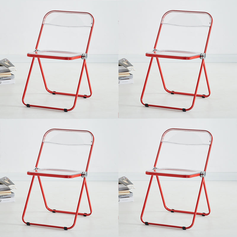 Metal Modern Indoor-Outdoor Chair Armless Open Back Dining Side Chair Brick Red 4 Piece Set Clearhalo ' kitchen&dining_furn' 'Dining Chairs' 'Dining Tables & Seating' 'dining_chair' 'furn' 'furn_dining_chair' 'Furniture' 'furniture_dining_chair' 'Kitchen & Dining Furniture' 'kitchen' 3957793