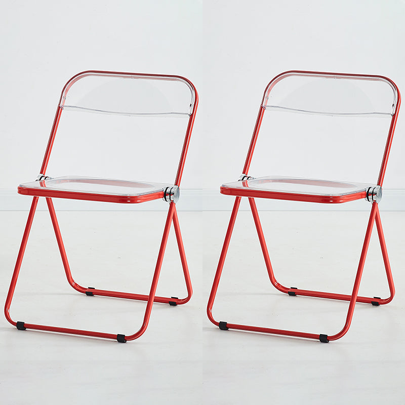 Metal Modern Indoor-Outdoor Chair Armless Open Back Dining Side Chair Brick Red 2 Piece Set Clearhalo ' kitchen&dining_furn' 'Dining Chairs' 'Dining Tables & Seating' 'dining_chair' 'furn' 'furn_dining_chair' 'Furniture' 'furniture_dining_chair' 'Kitchen & Dining Furniture' 'kitchen' 3957795