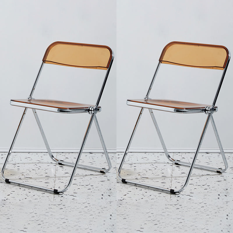 Metal Modern Indoor-Outdoor Chair Armless Open Back Dining Side Chair Brown 2 Piece Set Clearhalo ' kitchen&dining_furn' 'Dining Chairs' 'Dining Tables & Seating' 'dining_chair' 'furn' 'furn_dining_chair' 'Furniture' 'furniture_dining_chair' 'Kitchen & Dining Furniture' 'kitchen' 3957798