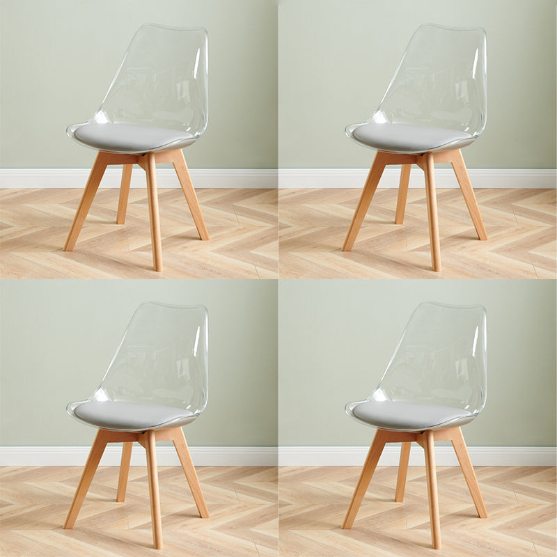 Contemporary Beech Wood Chair Set Solid Back Side Dining Kitchen Chairs Grey Set of 4 Clearhalo ' kitchen&dining_furn' 'Dining Chairs' 'Dining Tables & Seating' 'dining_chair' 'Furniture' 'furniture_dining_chair' 'Kitchen & Dining Furniture' 'kitchen' 3957812