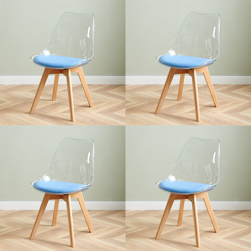 Contemporary Beech Wood Chair Set Solid Back Side Dining Kitchen Chairs Blue Set of 4 Clearhalo ' kitchen&dining_furn' 'Dining Chairs' 'Dining Tables & Seating' 'dining_chair' 'Furniture' 'furniture_dining_chair' 'Kitchen & Dining Furniture' 'kitchen' 3957824