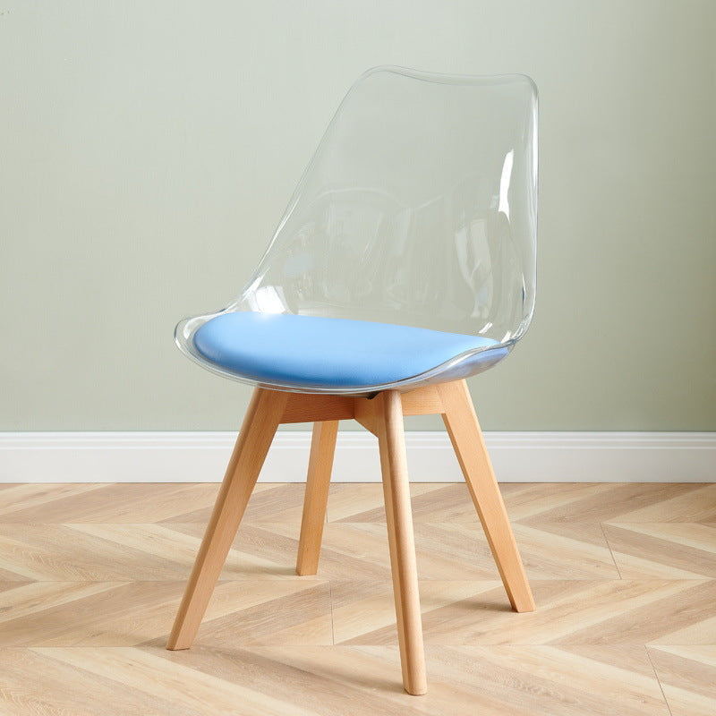 Contemporary Beech Wood Chair Set Solid Back Side Dining Kitchen Chairs Blue 1 Piece Clearhalo ' kitchen&dining_furn' 'Dining Chairs' 'Dining Tables & Seating' 'dining_chair' 'Furniture' 'furniture_dining_chair' 'Kitchen & Dining Furniture' 'kitchen' 3957825