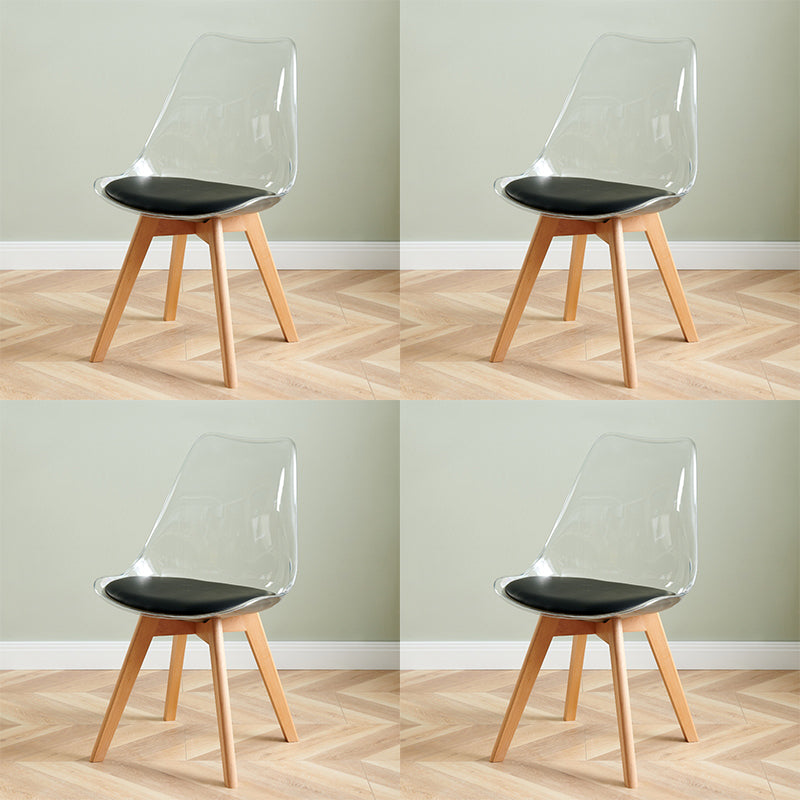 Contemporary Beech Wood Chair Set Solid Back Side Dining Kitchen Chairs Black Set of 4 Clearhalo ' kitchen&dining_furn' 'Dining Chairs' 'Dining Tables & Seating' 'dining_chair' 'Furniture' 'furniture_dining_chair' 'Kitchen & Dining Furniture' 'kitchen' 3957827