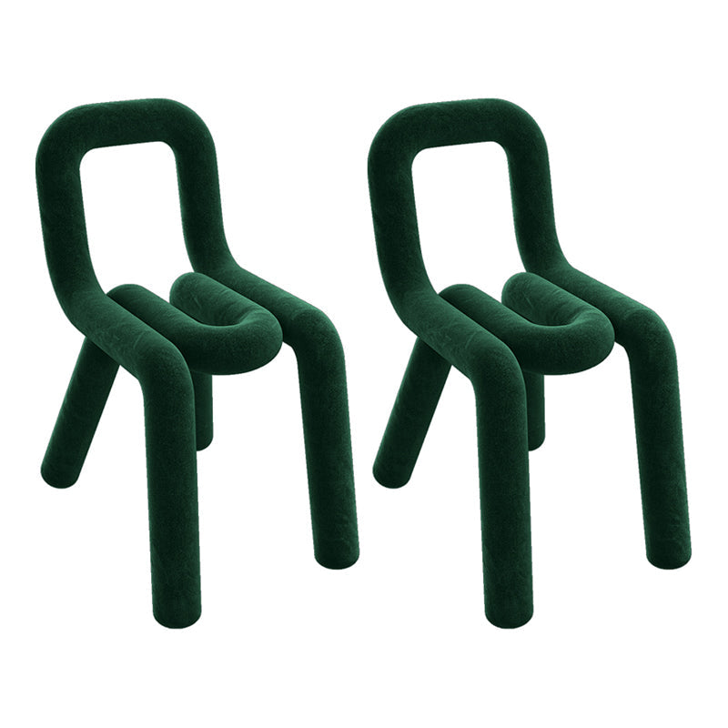 Designer Style Velvet Side Chair Matte Finish Open Back Dining Chairs for Home Blackish Green 2 Piece Set Clearhalo ' kitchen&dining_furn' 'Dining Chairs' 'Dining Tables & Seating' 'dining_chair' 'furn' 'furn_dining_chair' 'Furniture' 'furniture_dining_chair' 'Kitchen & Dining Furniture' 'kitchen' 3957836