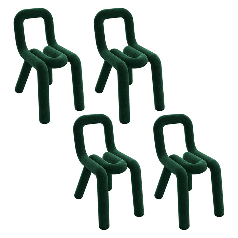 Designer Style Velvet Side Chair Matte Finish Open Back Dining Chairs for Home Blackish Green 4 Piece Set Clearhalo ' kitchen&dining_furn' 'Dining Chairs' 'Dining Tables & Seating' 'dining_chair' 'furn' 'furn_dining_chair' 'Furniture' 'furniture_dining_chair' 'Kitchen & Dining Furniture' 'kitchen' 3957837