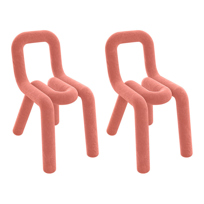 Designer Style Velvet Side Chair Matte Finish Open Back Dining Chairs for Home Cameo Brown 2 Piece Set Clearhalo ' kitchen&dining_furn' 'Dining Chairs' 'Dining Tables & Seating' 'dining_chair' 'furn' 'furn_dining_chair' 'Furniture' 'furniture_dining_chair' 'Kitchen & Dining Furniture' 'kitchen' 3957841