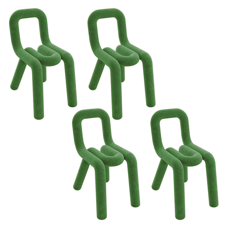 Designer Style Velvet Side Chair Matte Finish Open Back Dining Chairs for Home Olive Green 4 Piece Set Clearhalo ' kitchen&dining_furn' 'Dining Chairs' 'Dining Tables & Seating' 'dining_chair' 'furn' 'furn_dining_chair' 'Furniture' 'furniture_dining_chair' 'Kitchen & Dining Furniture' 'kitchen' 3957845