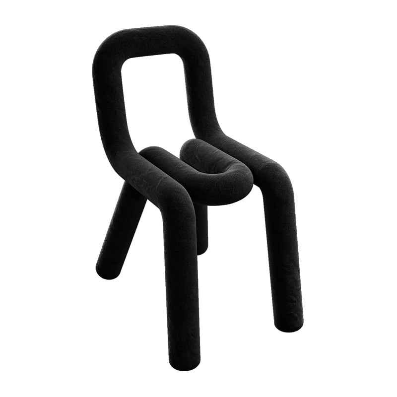 Designer Style Velvet Side Chair Matte Finish Open Back Dining Chairs for Home Black 1 Piece Clearhalo ' kitchen&dining_furn' 'Dining Chairs' 'Dining Tables & Seating' 'dining_chair' 'furn' 'furn_dining_chair' 'Furniture' 'furniture_dining_chair' 'Kitchen & Dining Furniture' 'kitchen' 3957849