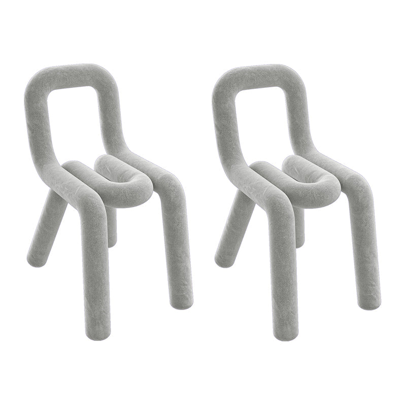 Designer Style Velvet Side Chair Matte Finish Open Back Dining Chairs for Home Light Gray 2 Piece Set Clearhalo ' kitchen&dining_furn' 'Dining Chairs' 'Dining Tables & Seating' 'dining_chair' 'furn' 'furn_dining_chair' 'Furniture' 'furniture_dining_chair' 'Kitchen & Dining Furniture' 'kitchen' 3957856