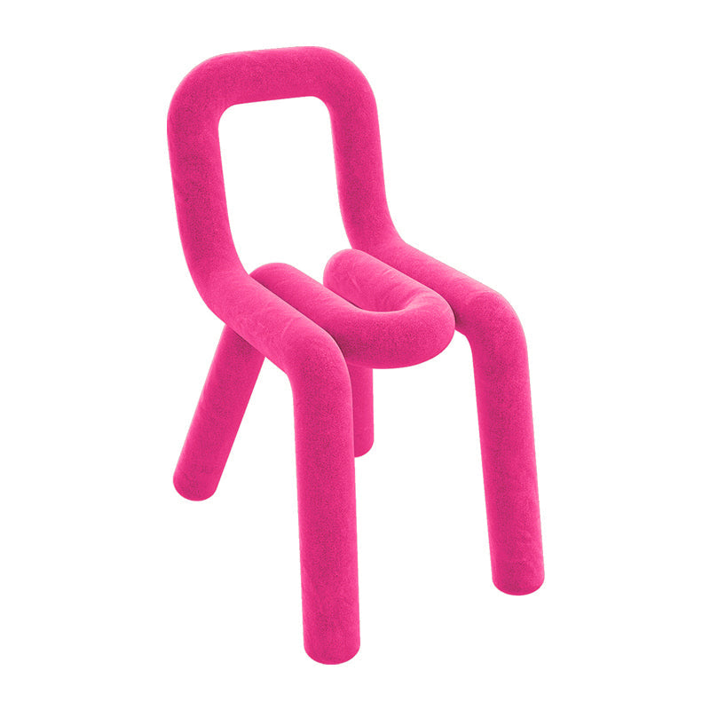 Designer Style Velvet Side Chair Matte Finish Open Back Dining Chairs for Home Pink 1 Piece Clearhalo ' kitchen&dining_furn' 'Dining Chairs' 'Dining Tables & Seating' 'dining_chair' 'furn' 'furn_dining_chair' 'Furniture' 'furniture_dining_chair' 'Kitchen & Dining Furniture' 'kitchen' 3957864