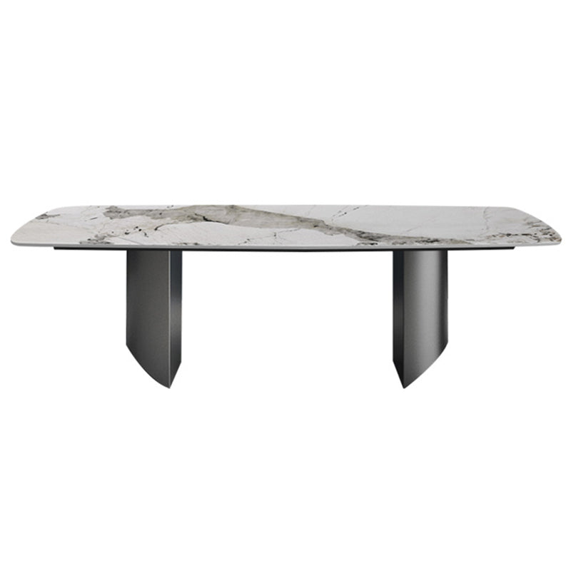 Metal Traditional Luxury Rectangle Table Sintered Stone Dining Table for Dining Room Without Chairs Clearhalo ' dining_table' 'Dining Tables & Seating' 'Dining Tables' 'furn' 'furn_dining_table' 'Furniture' 'furniture_dining_table' 'Kitchen & Dining Furniture' 'kitchen&dining_furn' 'kitchen' 'kitchen_dining_table' 3958835