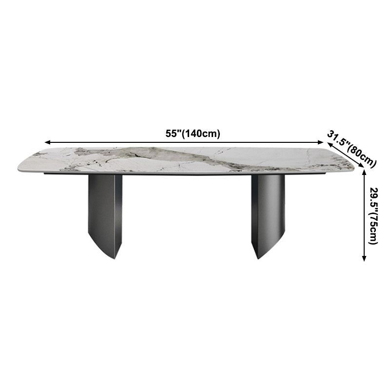 Metal Traditional Luxury Rectangle Table Sintered Stone Dining Table for Dining Room Clearhalo ' dining_table' 'Dining Tables & Seating' 'Dining Tables' 'furn' 'furn_dining_table' 'Furniture' 'furniture_dining_table' 'Kitchen & Dining Furniture' 'kitchen&dining_furn' 'kitchen' 'kitchen_dining_table' 3958836