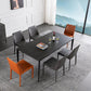 Industrial Style Home Sintered Stone Dining Table Metallic Base Rectangle Table Clearhalo ' dining_table' 'Dining Tables & Seating' 'Dining Tables' 'furn' 'furn_dining_table' 'Furniture' 'furniture_dining_table' 'Kitchen & Dining Furniture' 'kitchen&dining_furn' 'kitchen' 'kitchen_dining_table' 3958863