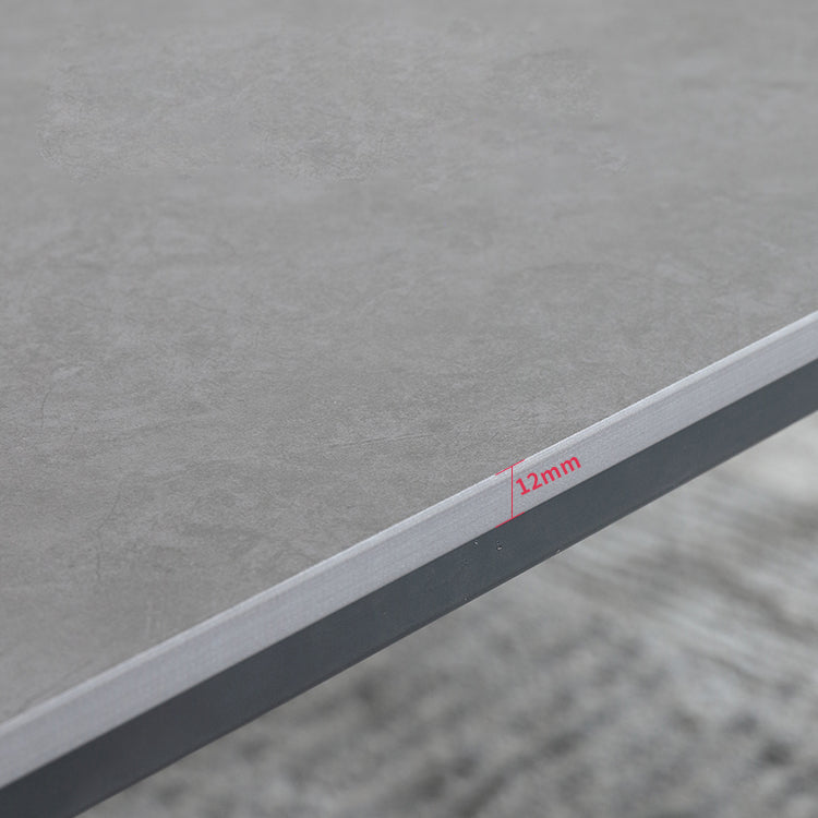 Industrial Style Home Sintered Stone Dining Table Metallic Base Rectangle Table Clearhalo ' dining_table' 'Dining Tables & Seating' 'Dining Tables' 'furn' 'furn_dining_table' 'Furniture' 'furniture_dining_table' 'Kitchen & Dining Furniture' 'kitchen&dining_furn' 'kitchen' 'kitchen_dining_table' 3958868
