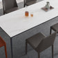 Industrial Style Home Sintered Stone Dining Table Metallic Base Rectangle Table Clearhalo ' dining_table' 'Dining Tables & Seating' 'Dining Tables' 'furn' 'furn_dining_table' 'Furniture' 'furniture_dining_table' 'Kitchen & Dining Furniture' 'kitchen&dining_furn' 'kitchen' 'kitchen_dining_table' 3958869