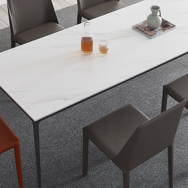 Industrial Style Home Sintered Stone Dining Table Metallic Base Rectangle Table Clearhalo ' dining_table' 'Dining Tables & Seating' 'Dining Tables' 'furn' 'furn_dining_table' 'Furniture' 'furniture_dining_table' 'Kitchen & Dining Furniture' 'kitchen&dining_furn' 'kitchen' 'kitchen_dining_table' 3958869