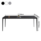 Industrial Style Home Sintered Stone Dining Table Metallic Base Rectangle Table Clearhalo ' dining_table' 'Dining Tables & Seating' 'Dining Tables' 'furn' 'furn_dining_table' 'Furniture' 'furniture_dining_table' 'Kitchen & Dining Furniture' 'kitchen&dining_furn' 'kitchen' 'kitchen_dining_table' 3958878