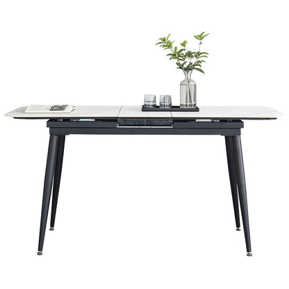 4-foot Stone Dinette Table Industrial Style Rectangle Dining Table with Drop Leaf Without Chairs Clearhalo ' dining_table' 'Dining Tables & Seating' 'Dining Tables' 'furn' 'furn_dining_table' 'Furniture' 'furniture_dining_table' 'Kitchen & Dining Furniture' 'kitchen&dining_furn' 'kitchen' 'kitchen_dining_table' 3958902