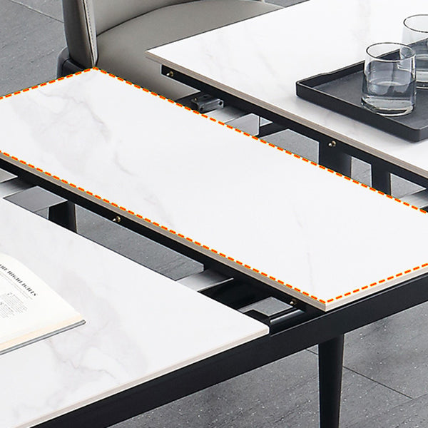 4-foot Stone Dinette Table Industrial Style Rectangle Dining Table with Drop Leaf Clearhalo ' dining_table' 'Dining Tables & Seating' 'Dining Tables' 'furn' 'furn_dining_table' 'Furniture' 'furniture_dining_table' 'Kitchen & Dining Furniture' 'kitchen&dining_furn' 'kitchen' 'kitchen_dining_table' 3958903