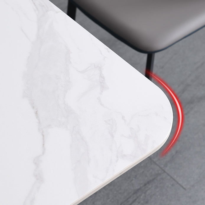 4-foot Stone Dinette Table Industrial Style Rectangle Dining Table with Drop Leaf Clearhalo ' dining_table' 'Dining Tables & Seating' 'Dining Tables' 'furn' 'furn_dining_table' 'Furniture' 'furniture_dining_table' 'Kitchen & Dining Furniture' 'kitchen&dining_furn' 'kitchen' 'kitchen_dining_table' 3958904